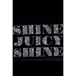 RARE Juicy Couture Black Velour Zip-Up Hoodie “shine juicy shine”size large